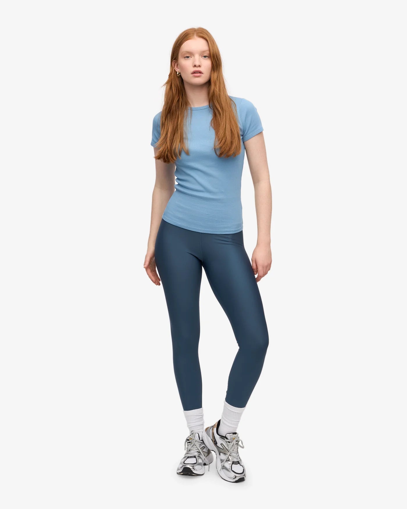 Žebrované triko - COLORFUL STANDARD Rib Tee-Seaside blue